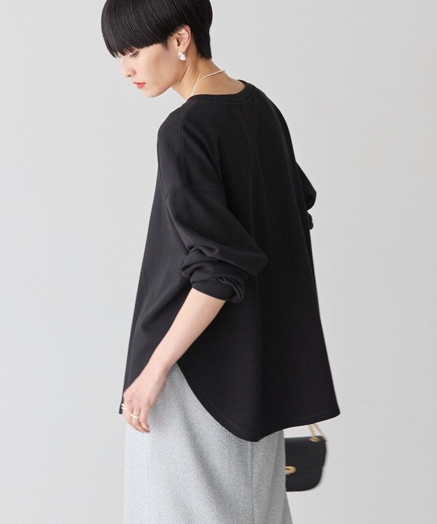 AMERICAN HOLIC ヘンリーネックラウンドミニ裏毛プルオーバー Black