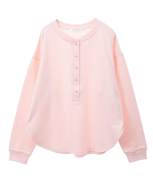 AMERICAN HOLIC ヘンリーネックラウンドミニ裏毛プルオーバー Light Pink