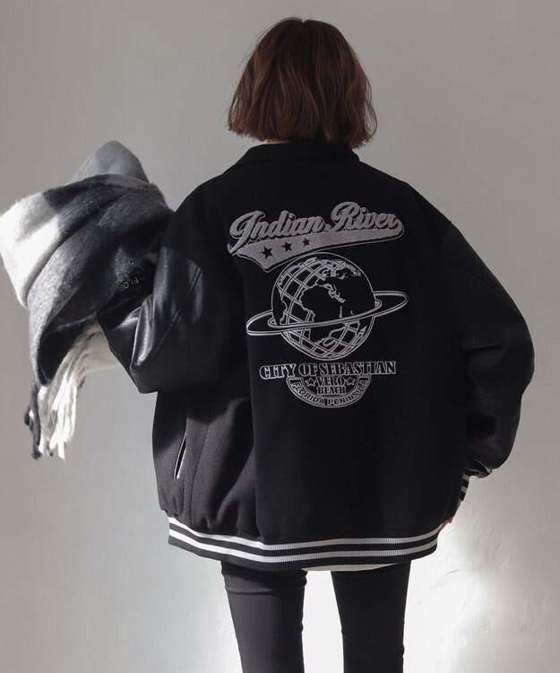 WEGO 【25年秋冬新作/ユニセックス着用ITEM/SMLサイズ展開】メルトンワッペンスタジャン ブラックその他