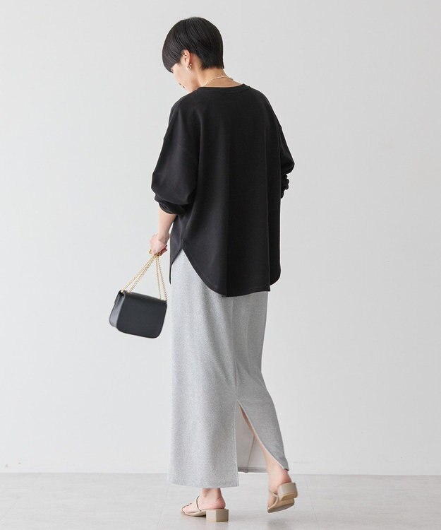 AMERICAN HOLIC ヘンリーネックラウンドミニ裏毛プルオーバー Black