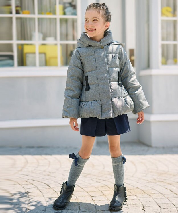 組曲 KIDS 【13-24㎝】ローゲージ ハイソックス グレー系