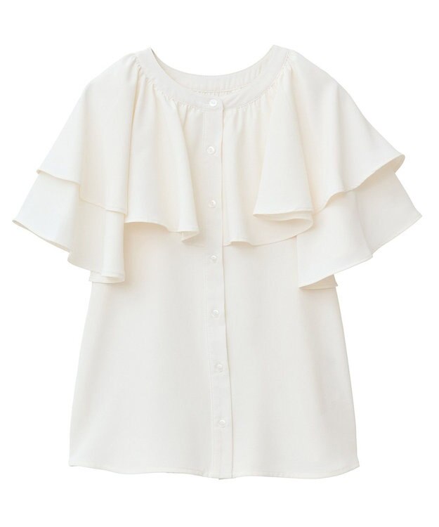 earth music&ecology ケープブラウス Off White