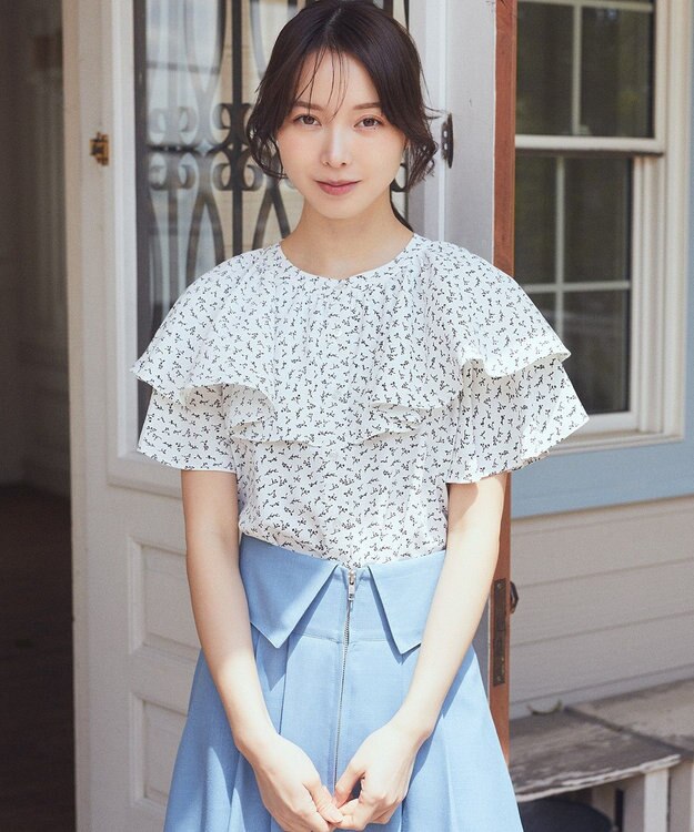 earth music&ecology ケープブラウス Flower