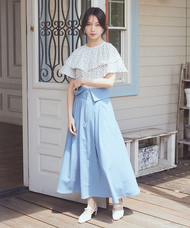 earth music&ecology ケープブラウス Flower