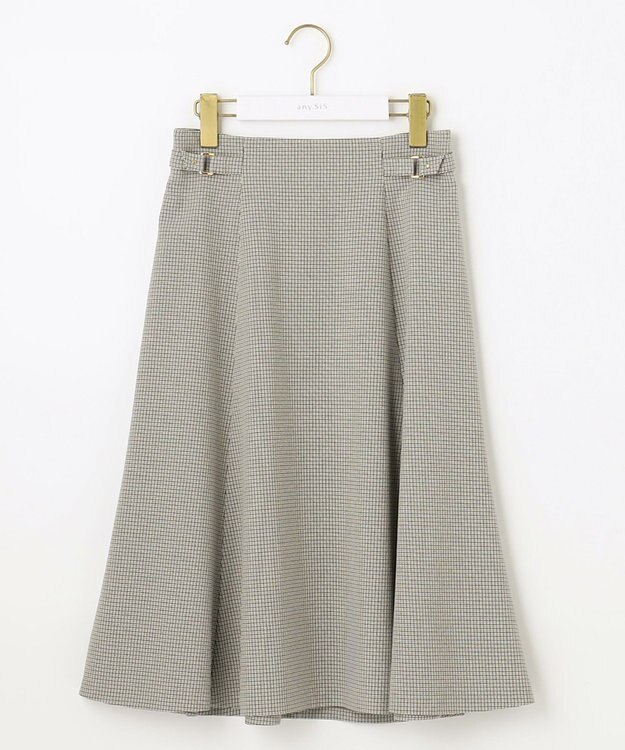 ANY SIS 【洗える】サイドバックルライト スカート モノトーンチェック
