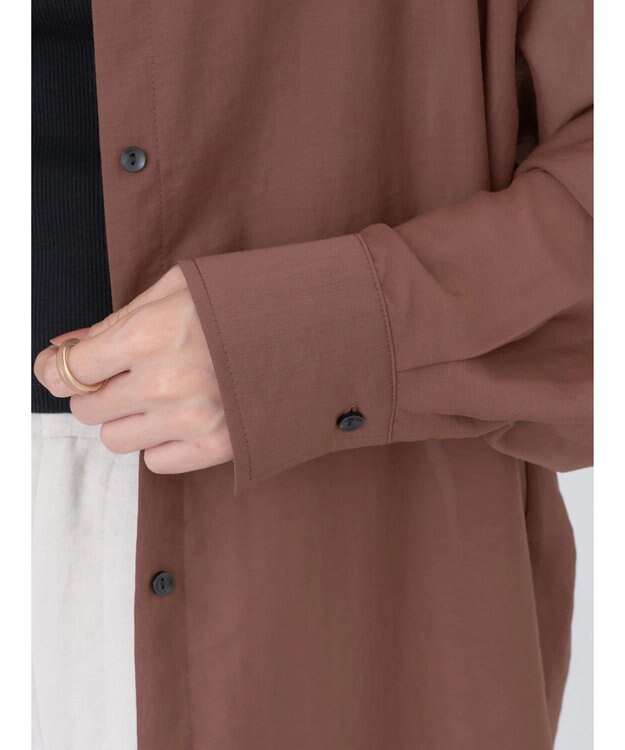 earth music&ecology シアーボーイズライクシャツ Brown