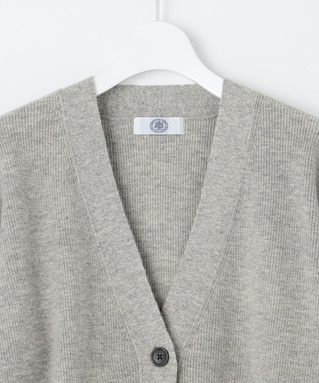 J.PRESS LADIES 【洗える】BUNNY Vネック カーディガン ライトグレー系