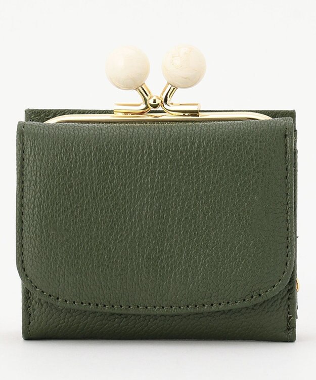 UNBILLION perche アクリル玉三つ折りミニサイフ グリーン