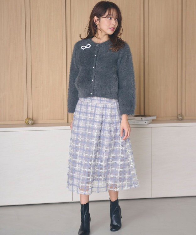 Feroux リボンビジュー ブローチ シルバー系