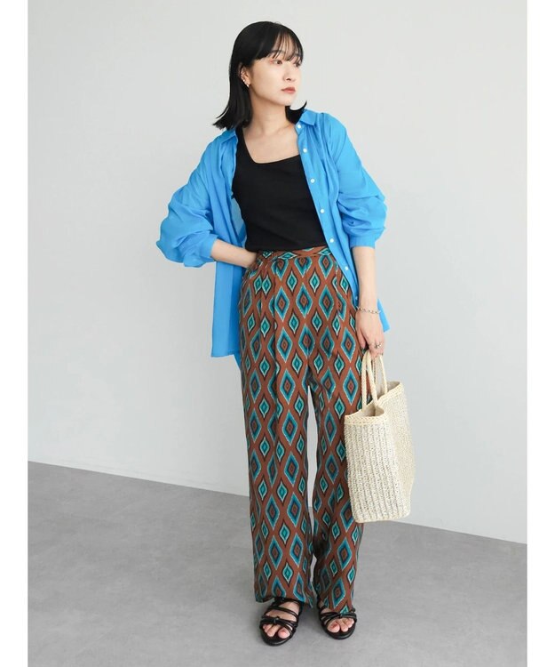 Green Parks インド綿　柔らかボイルシャツ Blue