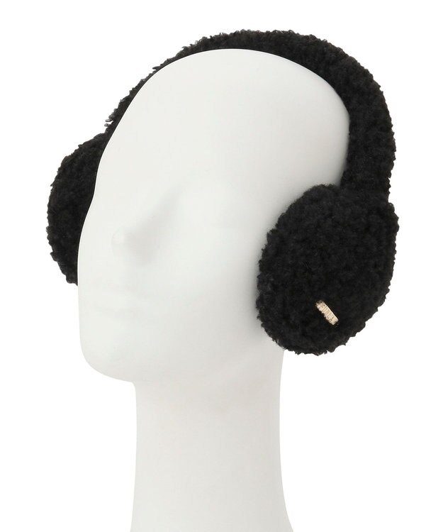 MOONBAT 【ギフトBOX付】FURLA ムートン風ふわふわイヤーマフ ブラック