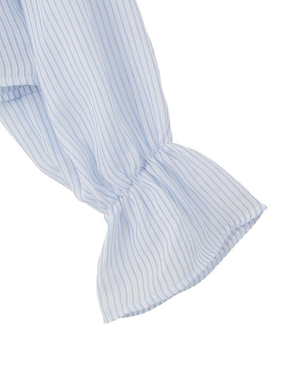 earth music&ecology シャーリングストライプシャツ Stripe Sax