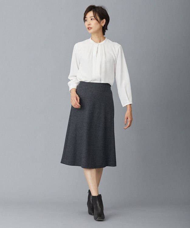 J.PRESS LADIES アクアレジェンドウールジャージー スカート ライトグレー系