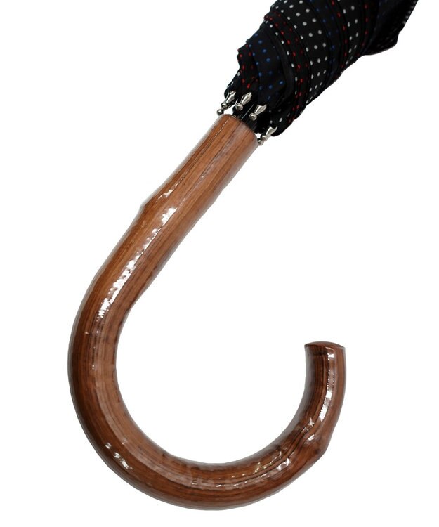 +RING UNISEX プラスリング 晴雨兼用（長ショート） ピンドット T1322 黒