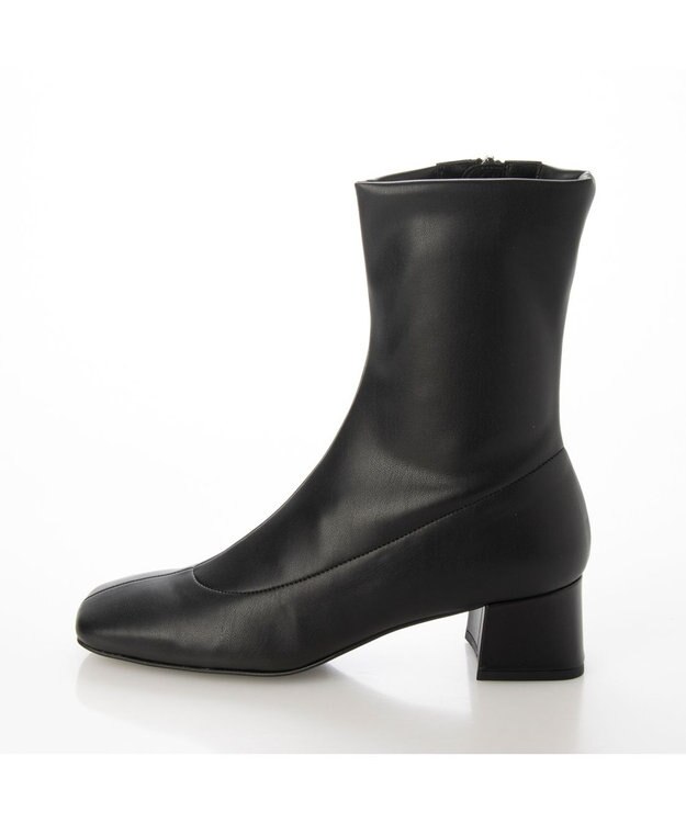 MODE ET JACOMO <MODE ET JACOMO>スクエアトゥストレッチショートブーツ ブラック