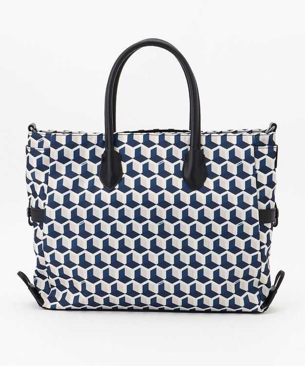 Y'SACCS キュービックモノグラム　2WAYトート　Sサイズ ネイビー