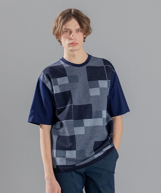 JOSEPH HOMME パネルブロック　カットソー ネイビー系5