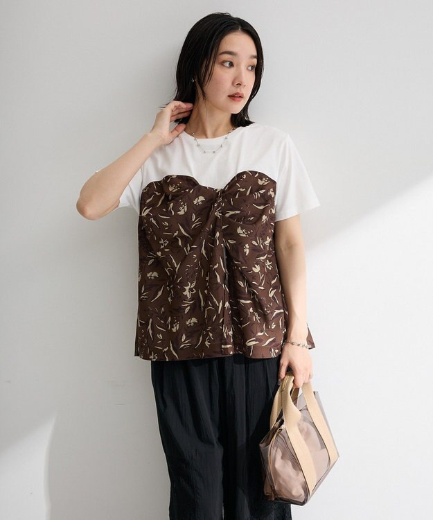 Green Parks スカーフドッキングプルオーバー Brown
