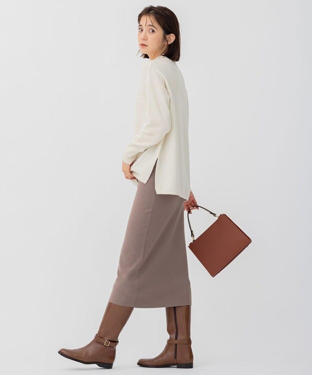 23区 【洗える】ウールカシミヤブレンド チュニック ニット アイボリー系