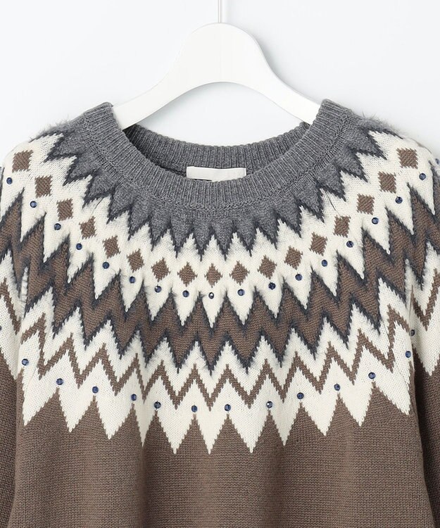 自由区 S フェアアイル ニット グレー系