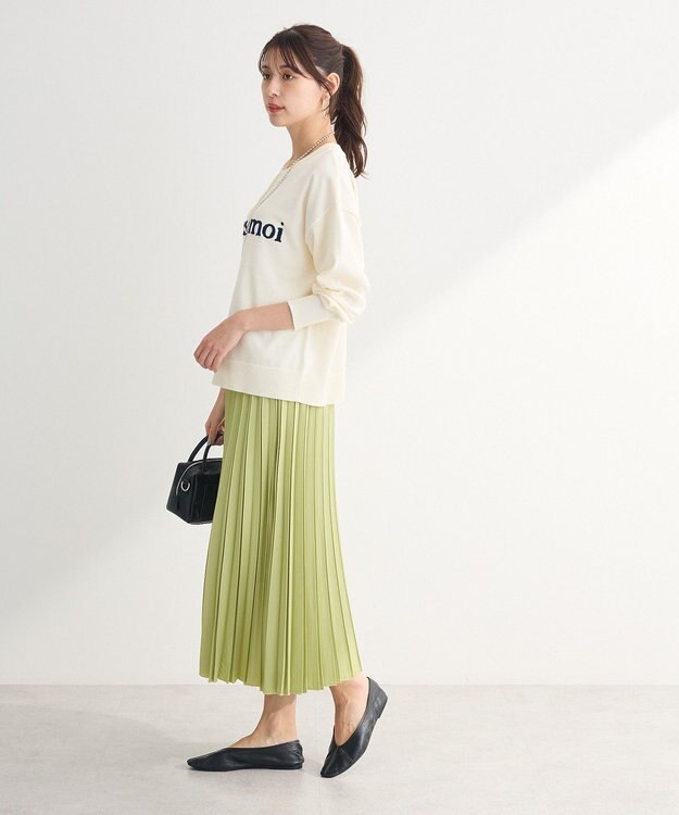 Green Parks さがら刺繍ロゴニットプルオーバー Off White