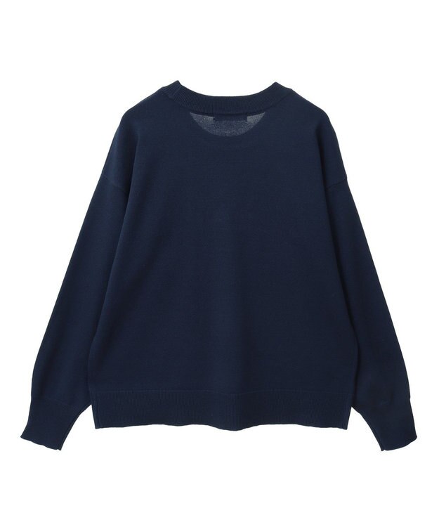 Green Parks さがら刺繍ロゴニットプルオーバー Navy