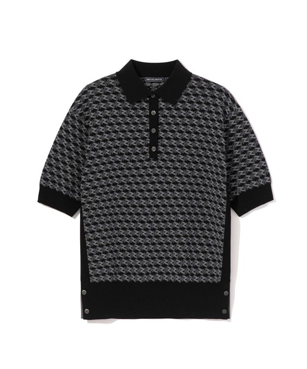 ZERO HALLIBURTON 【セットアップ可能】 モノグラム柄 ニットポロシャツ ZHG-W5A4d 85139 ブラック