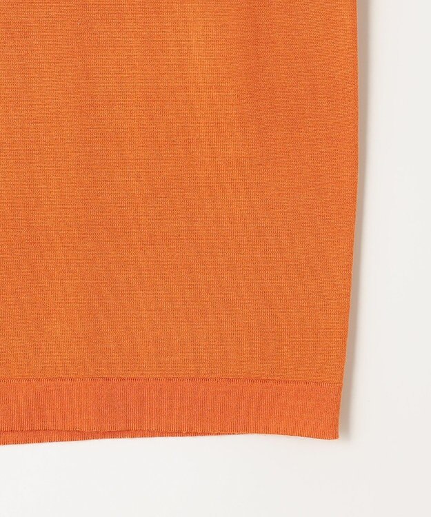 自由区 S 【アンサンブル対応・洗える】ウールシルク5分袖 ニット ビタミンオレンジ