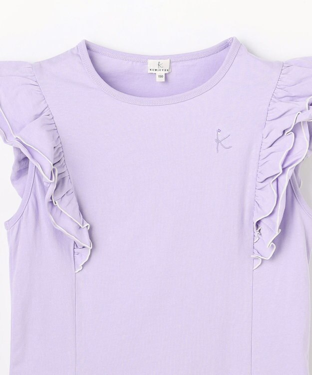 組曲 KIDS 【150-160㎝】 フルールフリルTシャツ ラベンダー