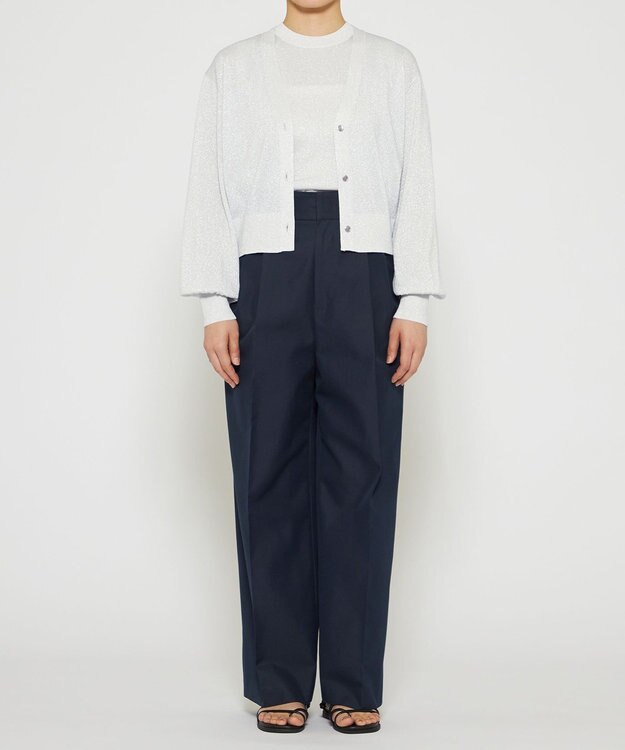 uncrave 【手洗い可】シアー ラメ ノースリーブニット（uncrave STANDARD） シルバー