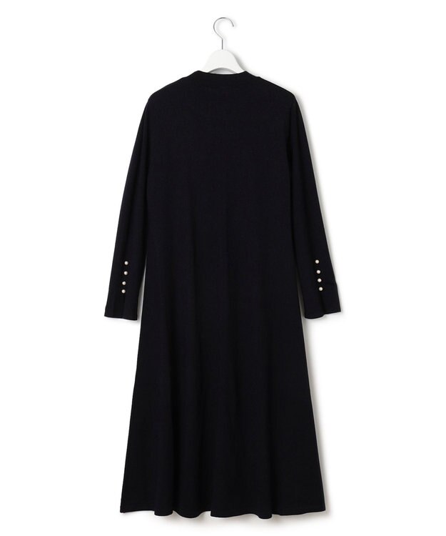 23区 S 【洗える】パールディテール フレア ニットワンピース ネイビー系