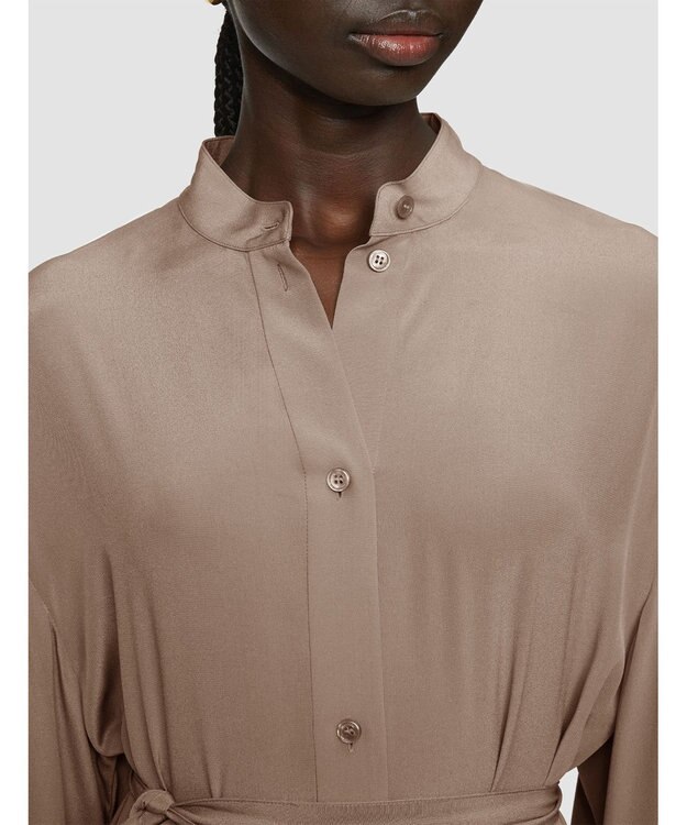 JOSEPH クレープ ド ソワ　ミディドレス Escargot