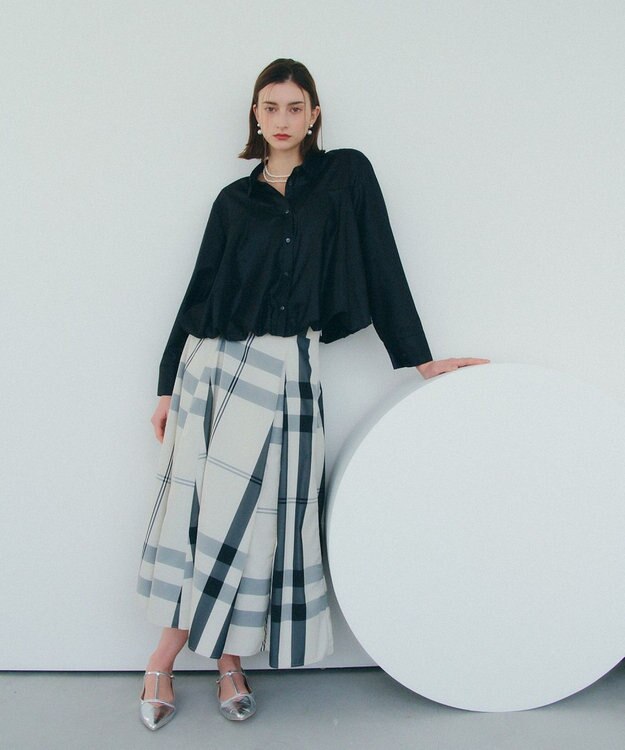 YECCA VECCA 撥水メモリーフレアスカート Light Beige