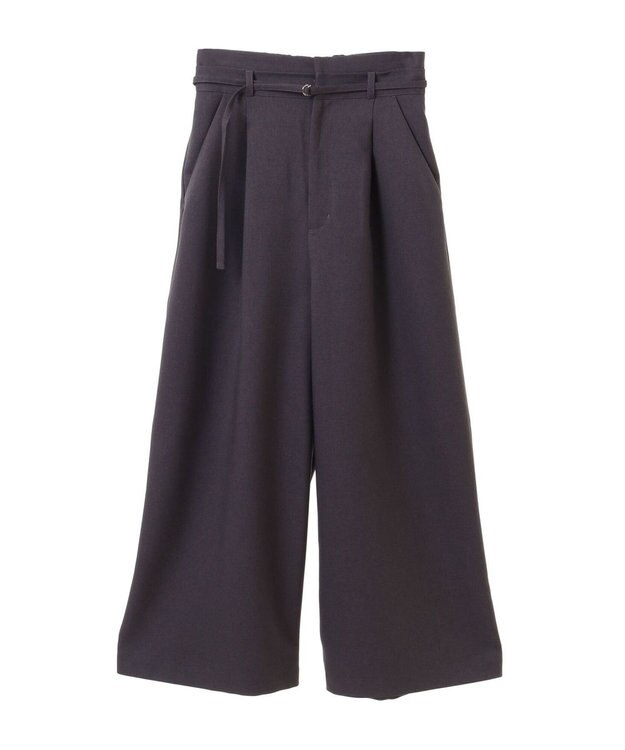 earth music&ecology ベルト付きワイドパンツ Gray