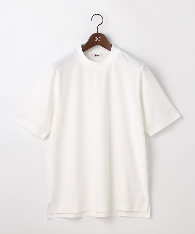 JOSEPH ABBOUD 【オリジナルジャージ生地/サラリ清涼/上質感】コンパクトブロックリンクス ドレス Ｔシャツ ホワイト系