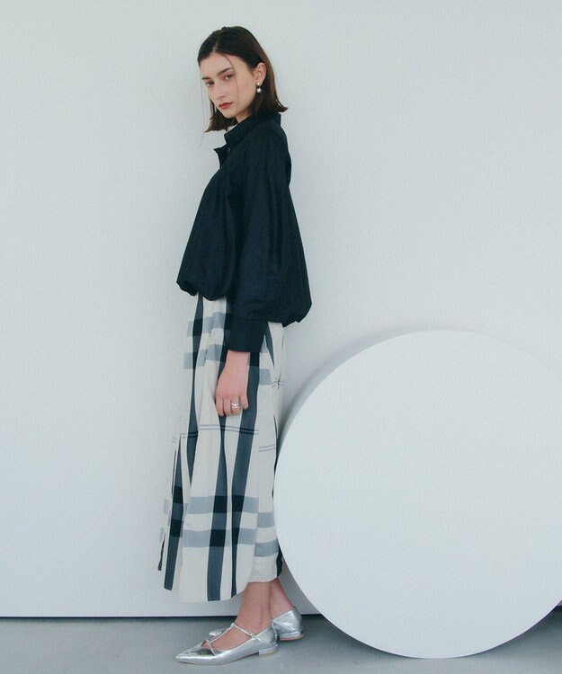 YECCA VECCA 撥水メモリーフレアスカート Light Beige