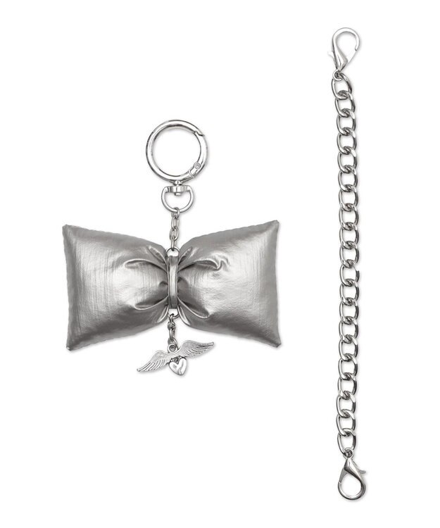 WEGO チャーム付きチェーンボストンバッグ ベージュ