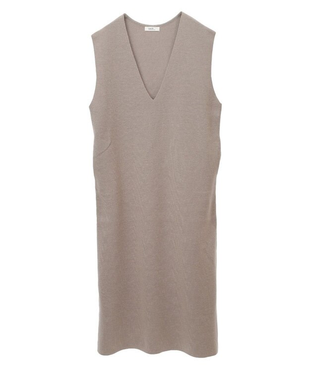 earth music&ecology Ｓｅｔ２点ハイネックプルオーバー＋ニットワンピース Gray Beige