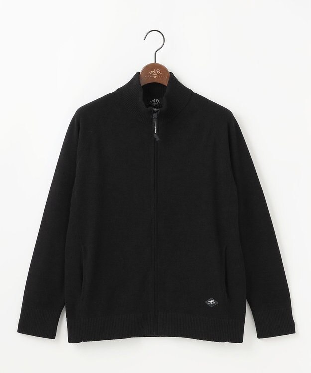 JOSEPH ABBOUD MOUNTAIN 【軽量/ソフト】ニットフリース スタンド ジップ ニット ブラック系