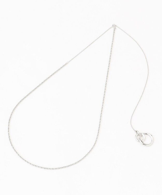 J.PRESS LADIES 【3way】ダブルリングラリエット ネックレス シルバー系