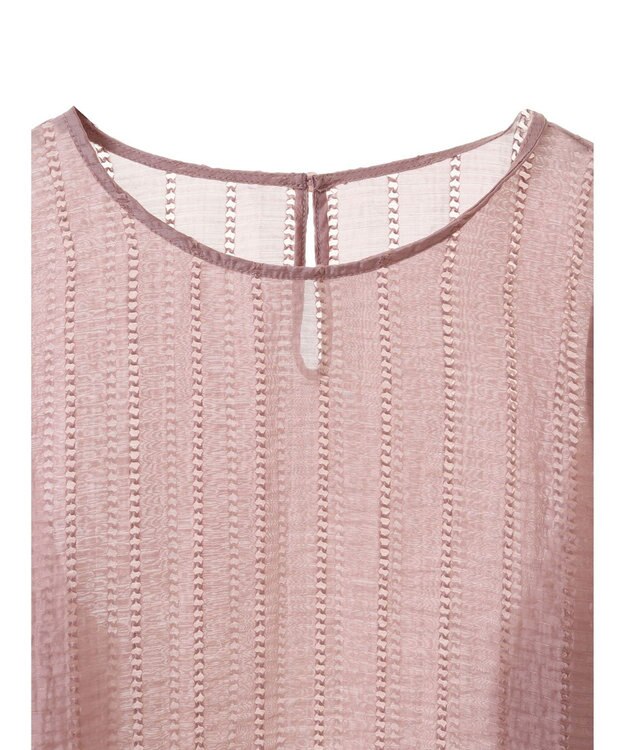 earth music&ecology キャンディースリーブシアーブラウス Dark Pink