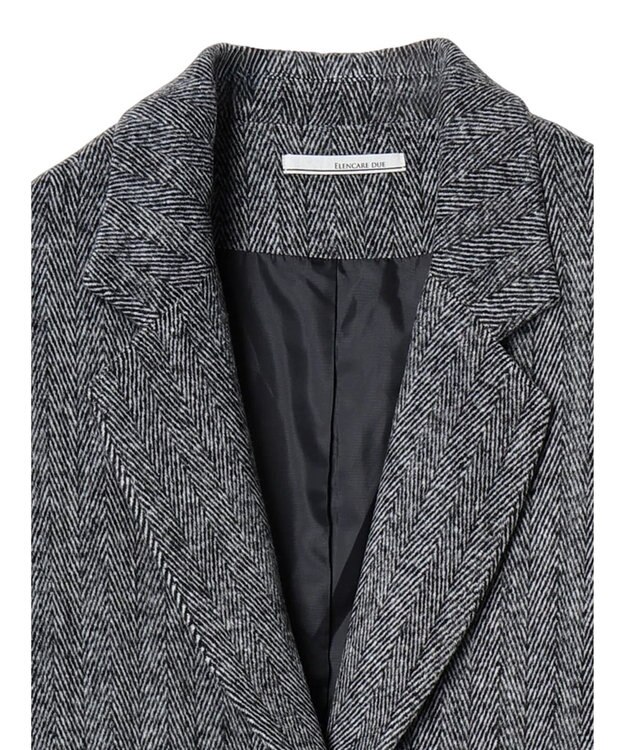 Green Parks ・ＥＬＥＮＣＡＲＥ　ＤＵＥ　ヘリンボーンミドルコート Gray