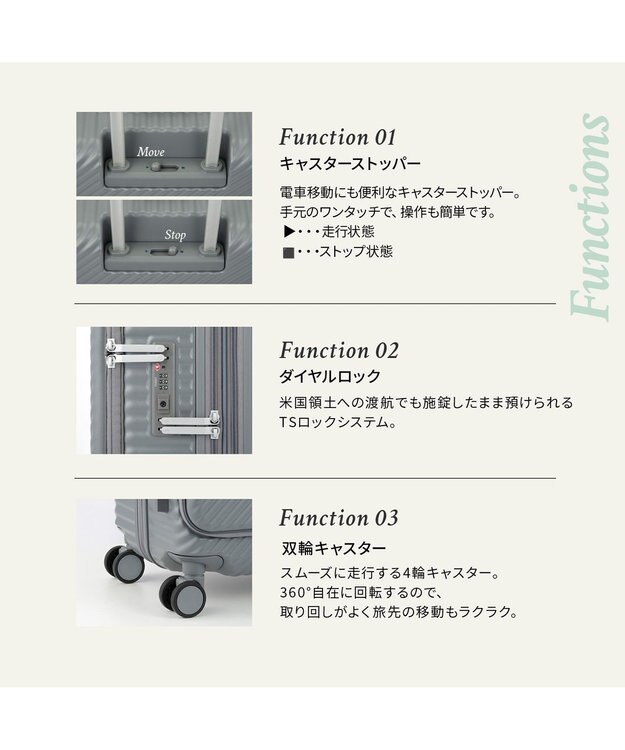 ACE BAGS & LUGGAGE HaNT ココント スーツケース 88/102L エキスパンド 05517 ハント バトゥ・グレー