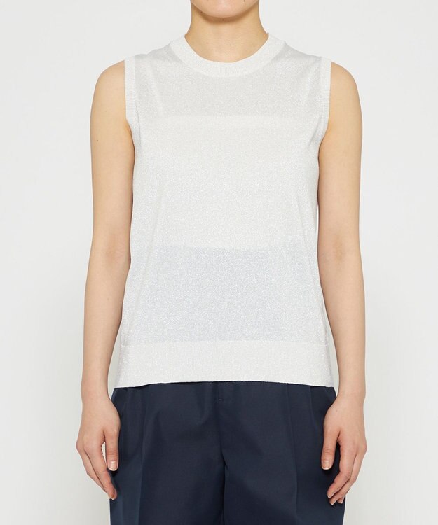 uncrave 【手洗い可】シアー ラメ ノースリーブニット（uncrave STANDARD） シルバー