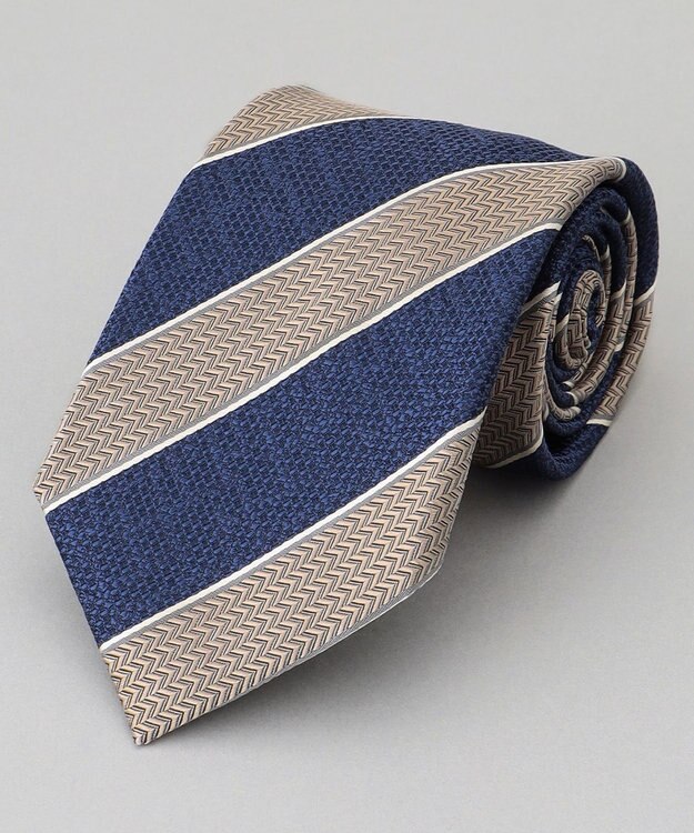 GOTAIRIKU GOTAIRIKU別注【日本製】シルク ネクタイ_レジメンタル ネイビー系1