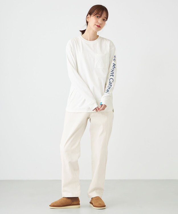 SHARE PARK LADIES 【UNISEX】吸水速乾 ショルダーロゴロングスリーブTシャツ（S・Mサイズ） ホワイト