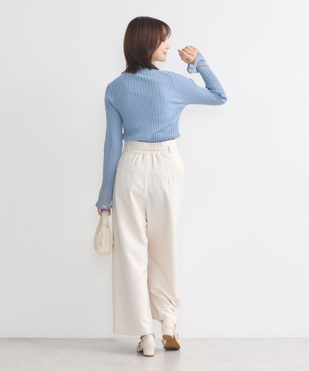 earth music&ecology ベルト付きワイドパンツ Light Beige