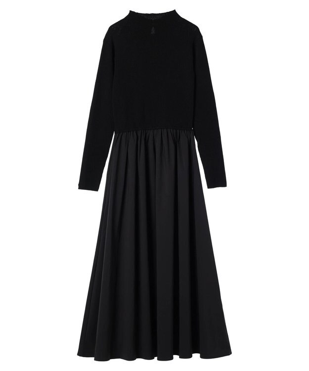 Green Parks AnriettMusee  リブニットドッキングワンピース Black