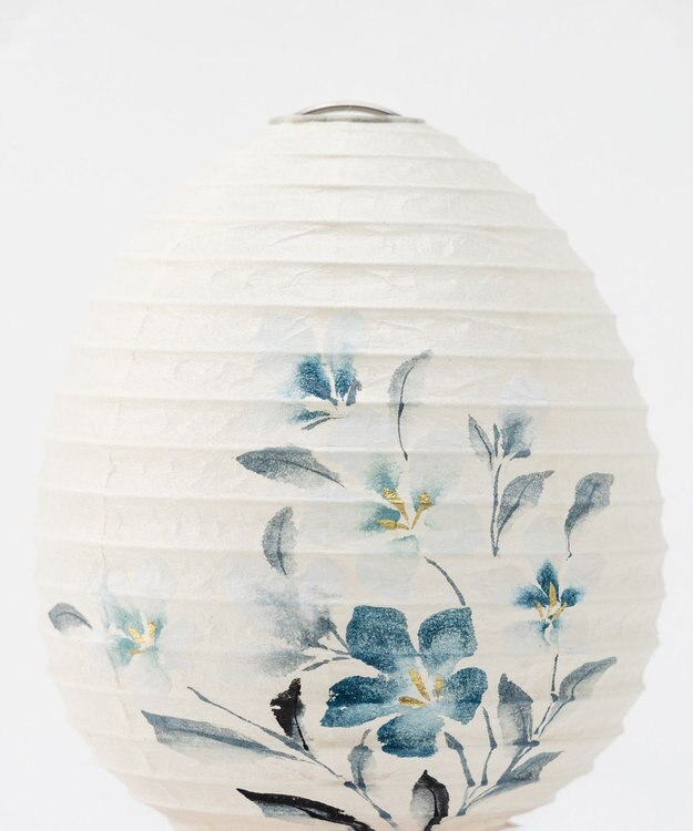 ちょうちん堂 【あかり道】〈手書絵付〉薄藍桔梗 ちょうちん ライト ホワイト