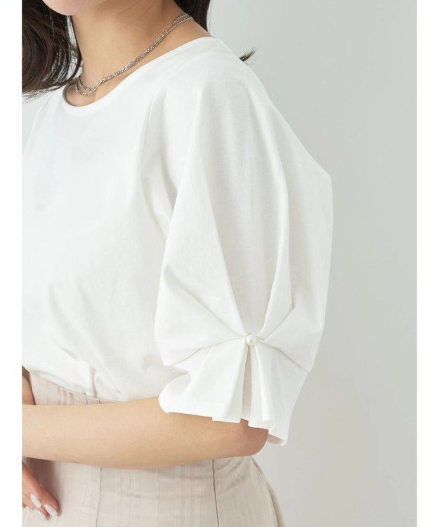 earth music&ecology タックスリーブプルオーバー Ivory